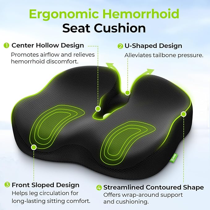 AUVON Ergonomic Donut Pillow Seat Cushion - Image 3