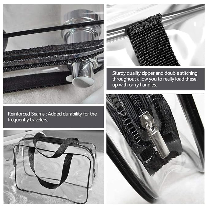 2Pcs Crystal Clear PVC Travel Toiletry Bag Kit - Image 2