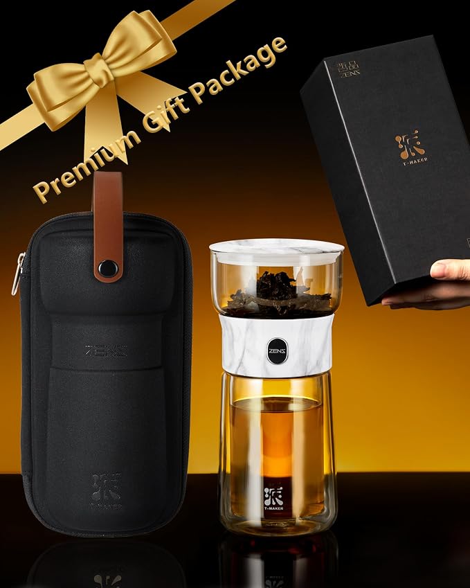 ZENS Modern One Touch Tea Maker, Glass Teapot - Image 8