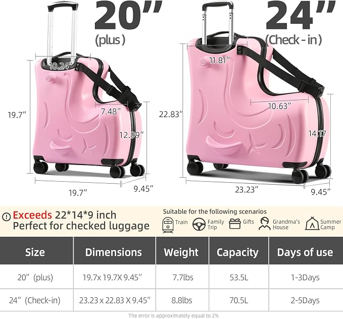 Hardside Ride on Kids Luggage - Image 2