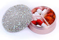 Small Pill Case 3 Compartments, Metal Round Portable Pill Box, Waterproof by LightOnIt