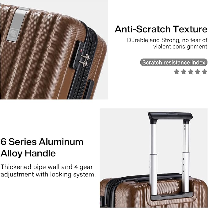 Hanke Expandable Hardshell Luggage Sets 3 piece Carry On Luggage - Image 6