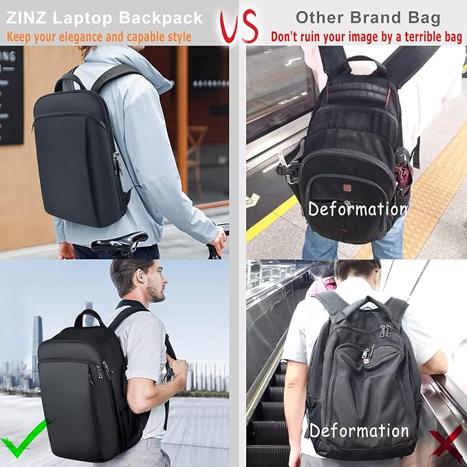 ZINMARK Slim Expandable 15 15.6 16 Inch Laptop Backpack Anti Theft Travel - Image 6