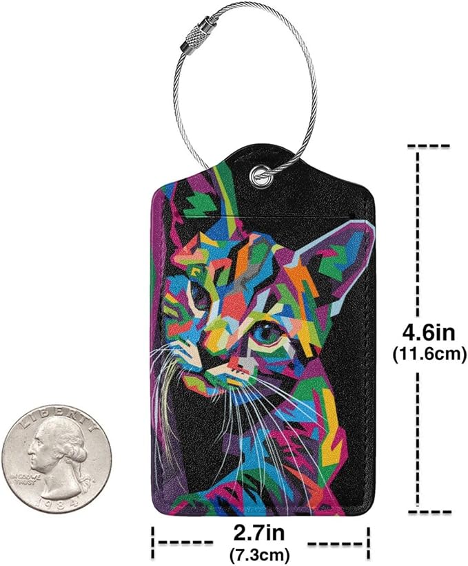 2-Pack Artistic Cat Luggage Tags - Image 4