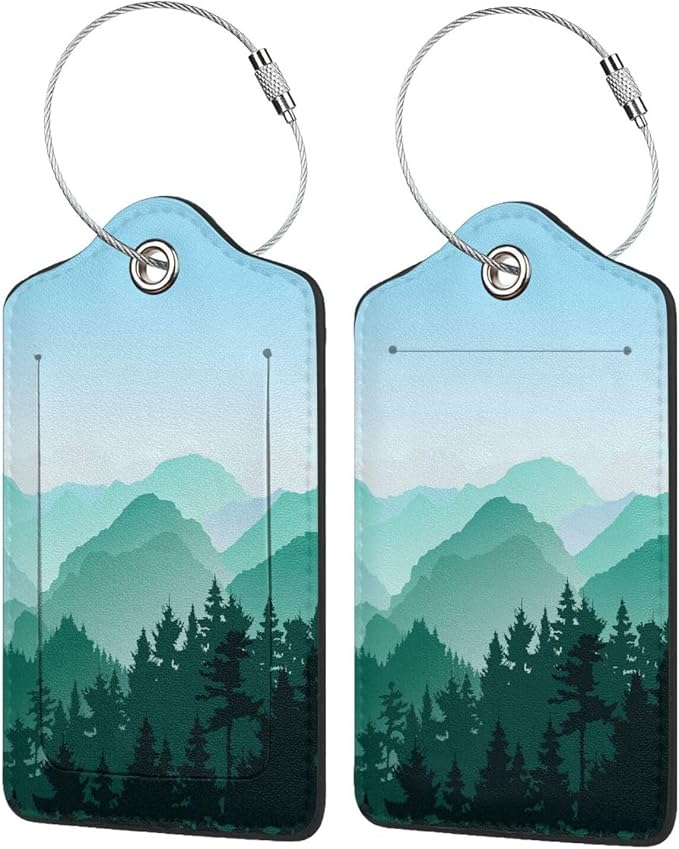2 Pcs Cute Green Mountain Luggage Tag - Image 4