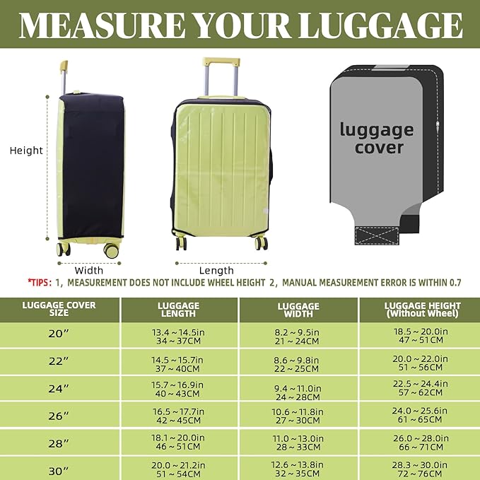 Clear Luggage Cover Protectors For Suitcases, Elastic Transparent waterproof - Image 4