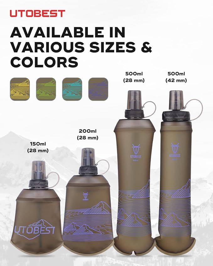 UTOBEST 200ml Soft Flask, 2 Pack Flexible TPU Hydration Water Bottle, - Image 6