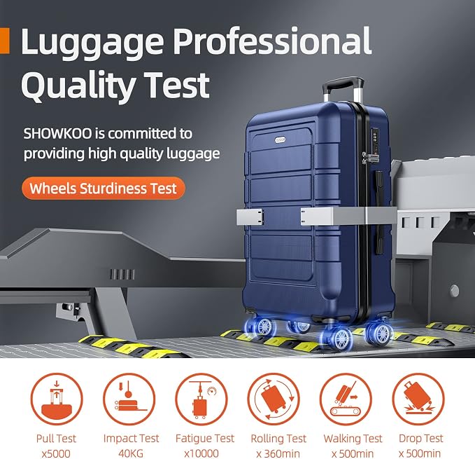 SHOWKOO Luggage Sets Expandable PC+ABS Durable Suitcase Double Wheels TSA Lock - Image 7