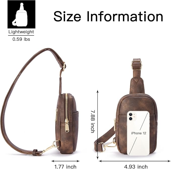 Telena Small Sling Bag for Women Leather Crossbody Fanny Packs Chest Bag for - Image 7