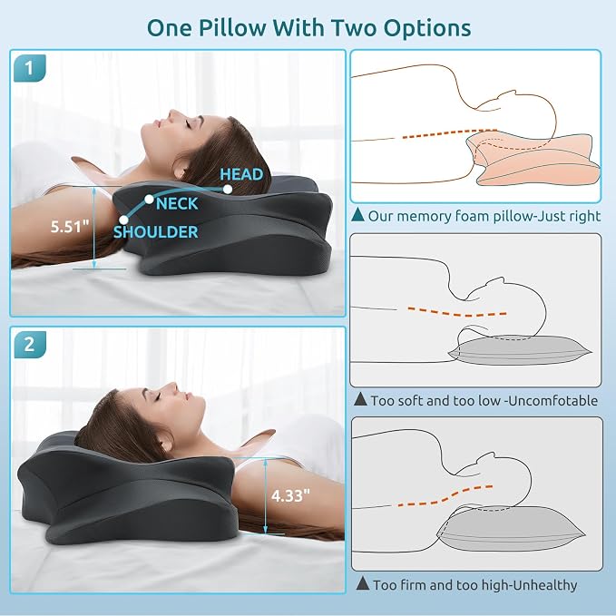 DONAMA Cervical Pillow for Neck and Shoulder, Contour Memory Foam Pillow - Image 4