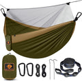 Camping Hammock with Net, Portable Lightweight Double Hammocks with Tree Straps by QEVOOON