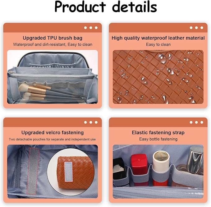 BOYATU Travel Makeup Bags for Women: 3 Pcs Large Make up Bags Set - Image 3