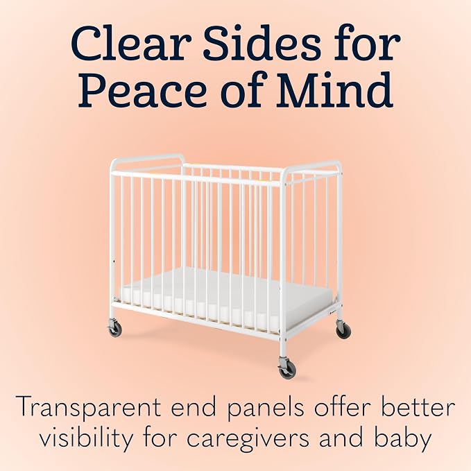 Foundations Chelsea Clearview Metal Compact Daycare Crib, Compact Mini Size - Image 3