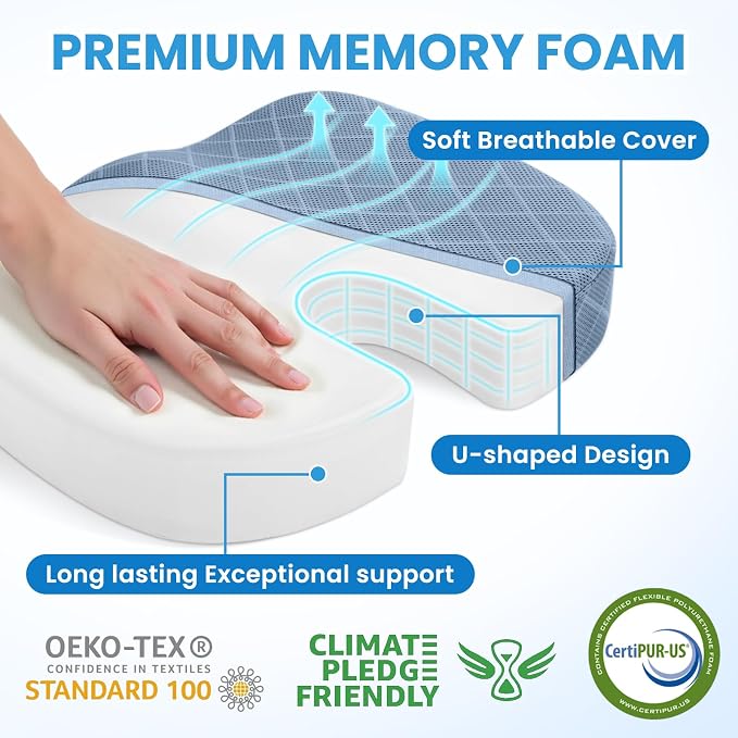 TushGuard Office/Car Seat Cushion, Non-Slip Sciatica & Back Coccyx Tailbone - Image 3
