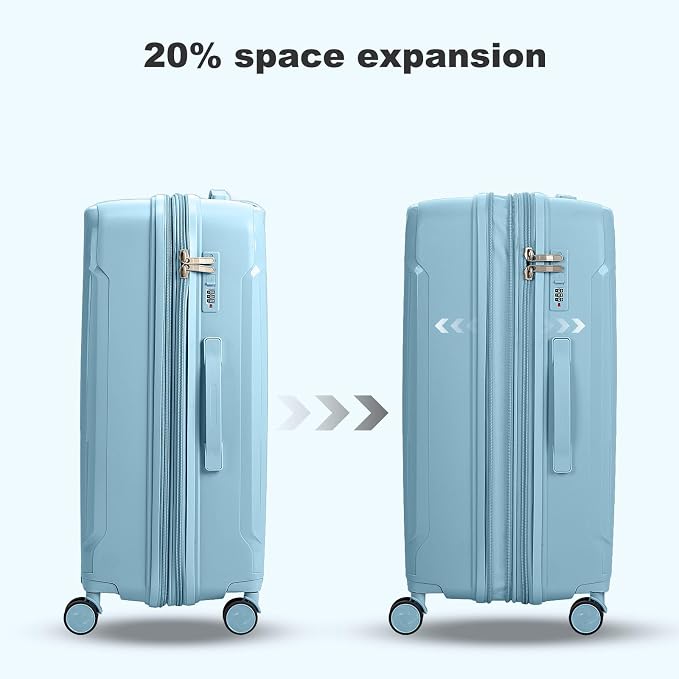 Nazhura Luggage Set, 3-Piece Hardside Suitcase Set, 20-inch Carry On, 28-inch - Image 2