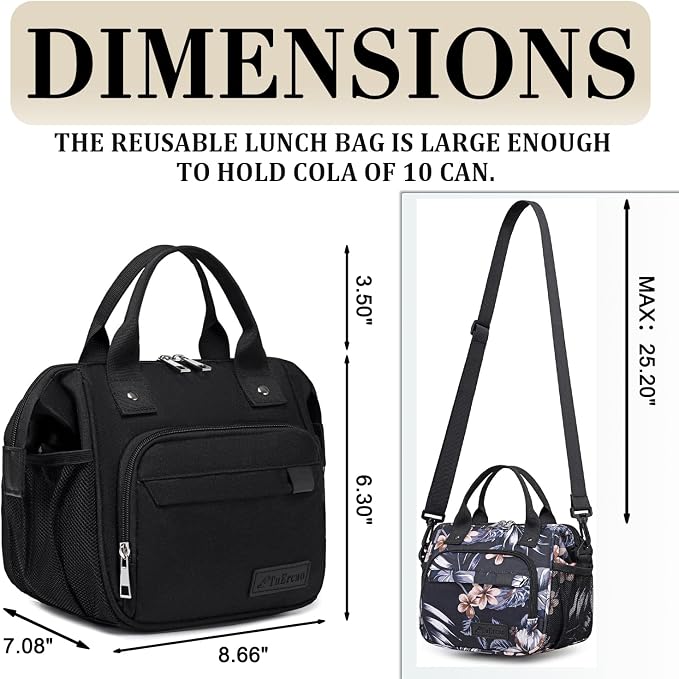 Hibiscus Small Lunch Bag Lightweight Insulated Lunch Box - Image 2