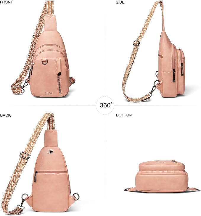 7L Sling Bag for Women Men Leather Small Sling Backpack Daypack Anti Theft - Image 6