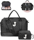 Initial Duffle Bag with Shoe Compartment, Personalized Weekender Bag, Monogram by Vogewood