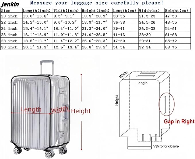 JenKin Luggage Protector Suitcase Cover PVC Waterproof Travel Suitcase Fits - Image 5