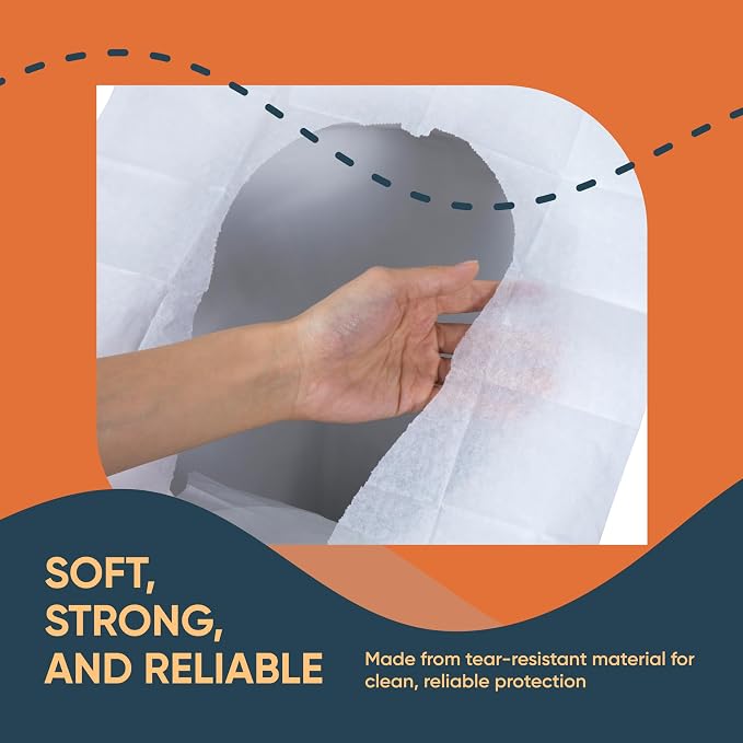 Disposable Toilet Seat Covers Pack of 200 XLarge Flushable Paper Travel Toilet - Image 5