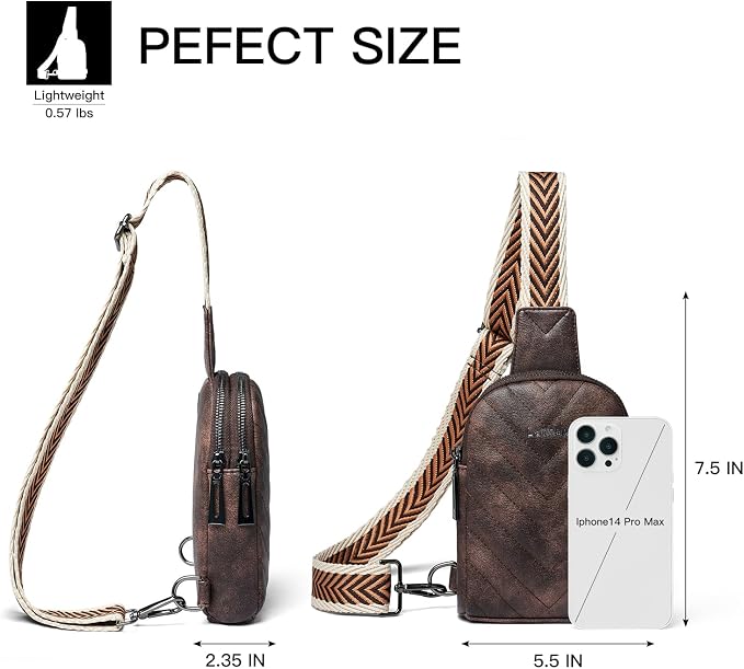 7L Sling Bag for Women Men Leather Small Sling Backpack Daypack Anti Theft - Image 5