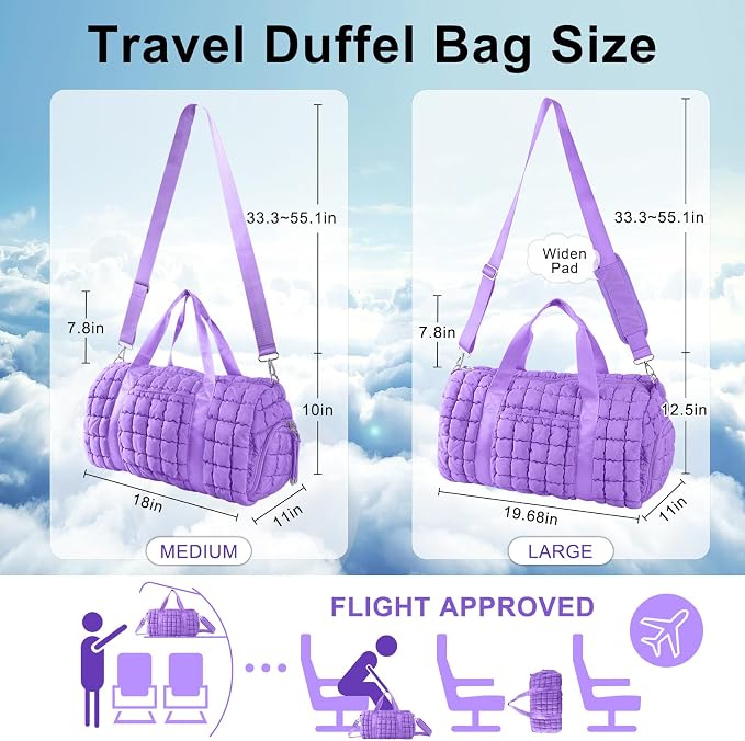 Quilted Travel Duffle Bag Gym Bag - Image 2