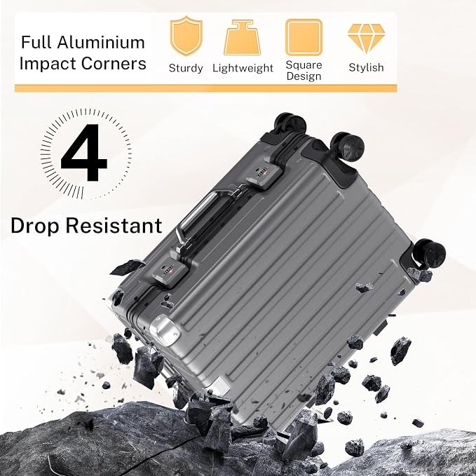 Krute Luggage 24 Inch Aluminum Frame Zipperless Suitcase - Image 7