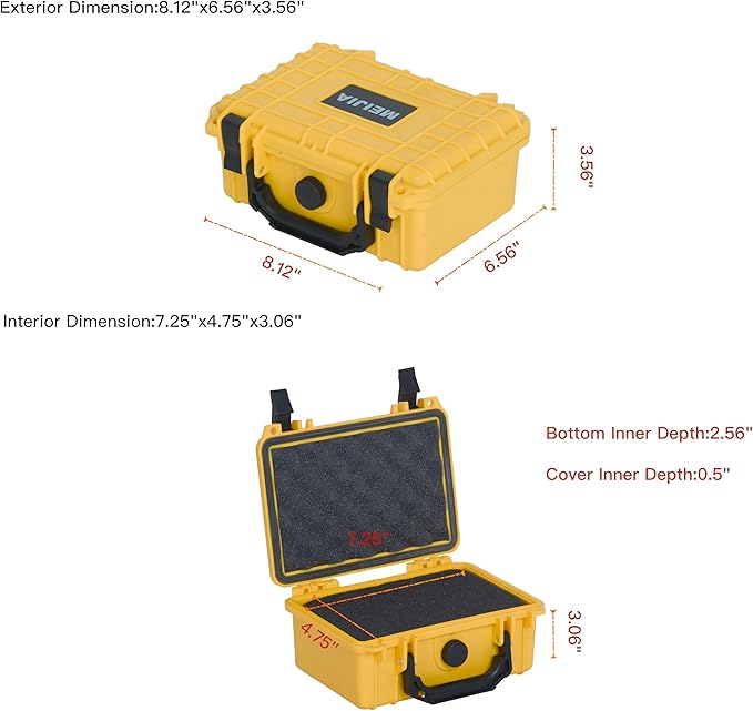 MEIJIA IP67 waterproof hard compact case, Customizable Fit Foam, 8.12”x6.56”x - Image 5
