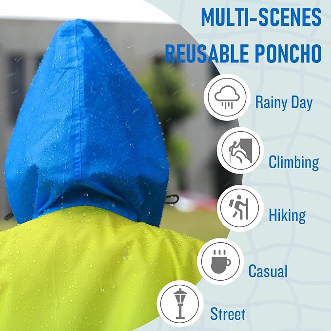 SaphiRose Rain Poncho Jacket Coat Hooded - Image 5