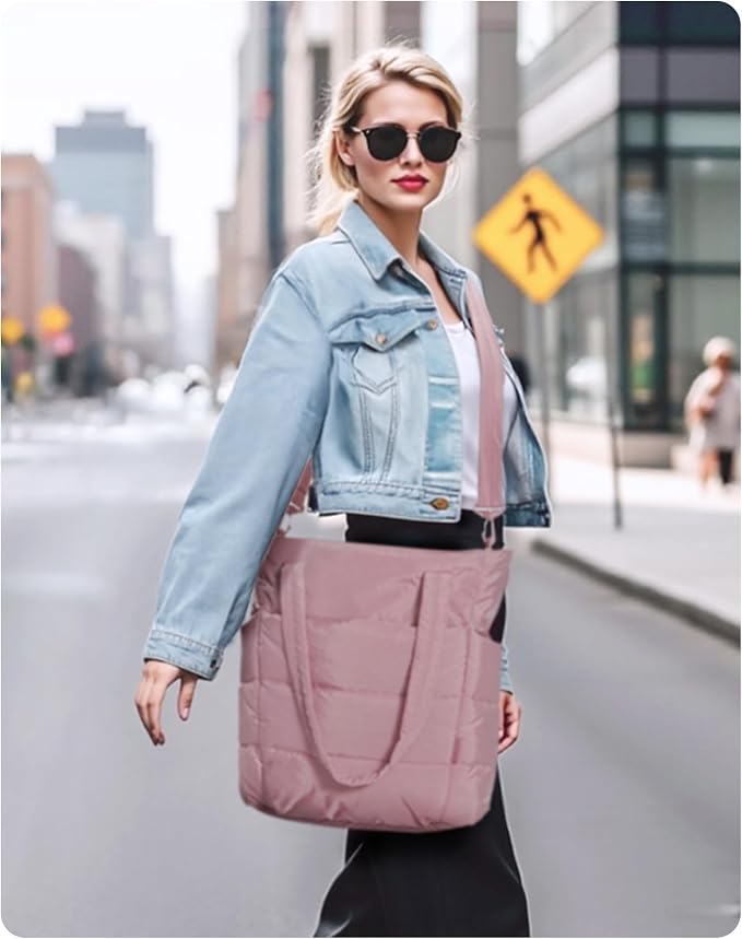 BAGSMART Tote Bag for Women, Lightweight Puffy Tote Bag - Image 6