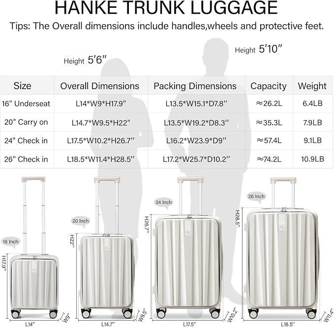 Hanke 16 Inch Underseat Carry On Luggage - Image 3