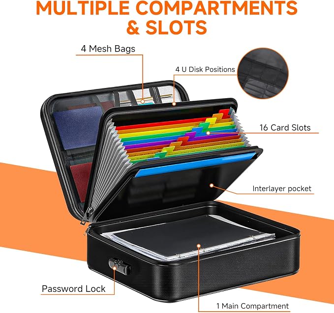 Fireproof Document File Organizer Bag, 5200°F Portable File Organizer - Image 4