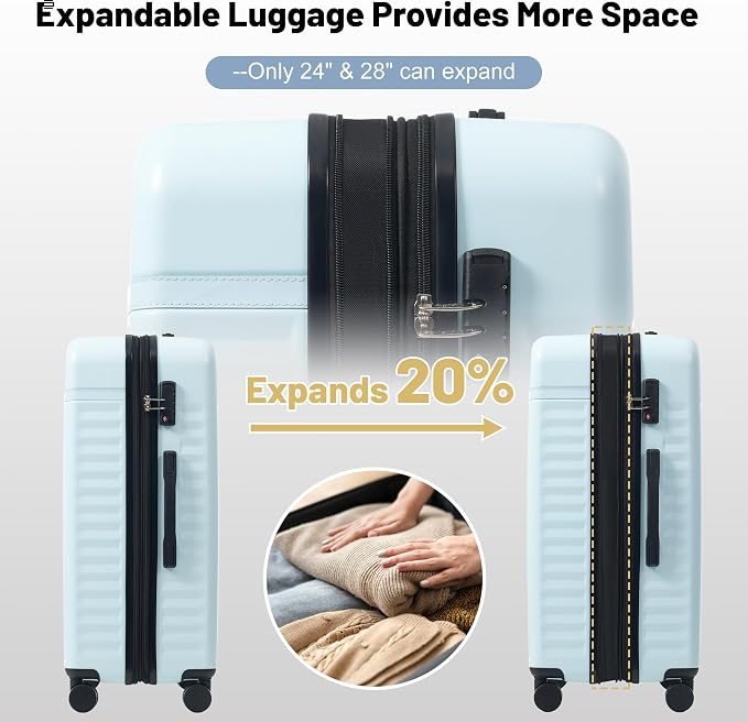 Merax Luggage Sets, Durable Hardshell 3 Piece Suitcase - Image 3