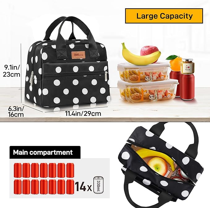 HOMESPON Insulated Lunch Bag for Women Men Lunch Box Cooler Lunch Tote for Work - Image 3