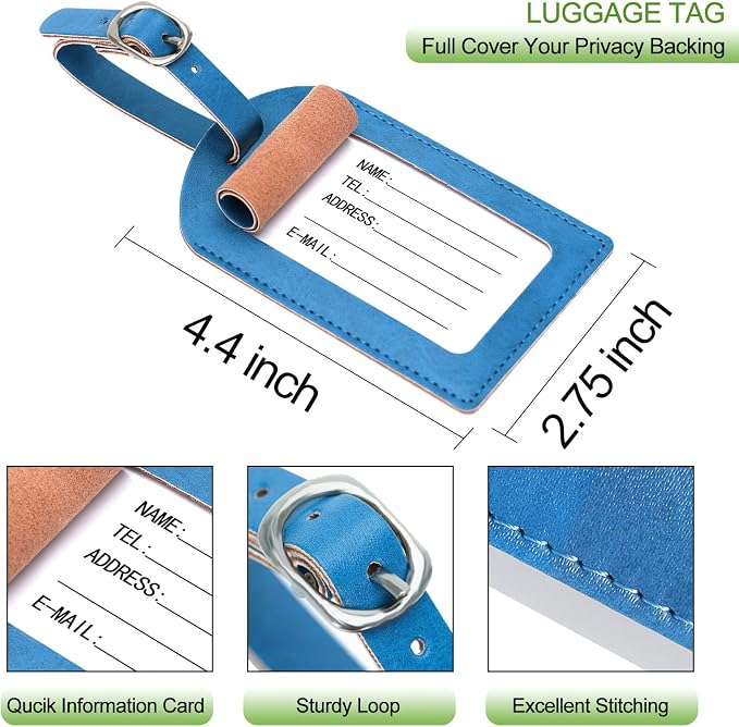 Passport Holder With Luggage Tag Cover Wallet RFID Blocking Leather Case Travel - Image 3