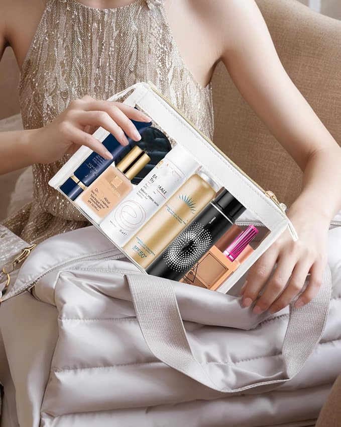 Small Clear Makeup Bag, Waterproof Clear Travel Toiletry Bag Case Cosmetic Bag - Image 7