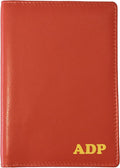 Personalized Monogrammed Orange Leather RFID Passport Wallet by 123CheapChecks