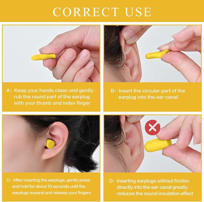 30Pair Soft Foam EarPlugs, 32dB Disposable Sound Blocking Noise Cancelling Ear - Image 2