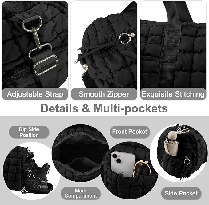 Quilted Travel Duffle Bag Gym Bag - Image 3