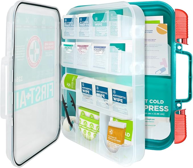 Be Smart Get Prepared First Aid Kit, 326 Piece, Exceeds OSHA and ANSI - Image 2