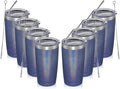 MEWAY 20oz Tumbler 8 Pack Double Wall Vacuum Insulated Travel Glitter Mug Bulk by MEWAY