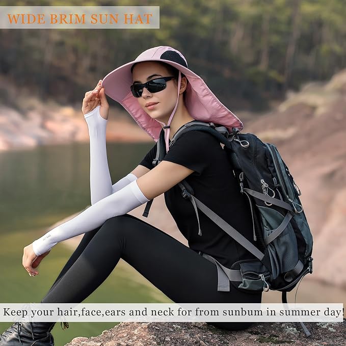 Sun Hat for Men Women with Neck Flap, UPF 50+ UV Protective Hiking Fishing Hats - Image 6