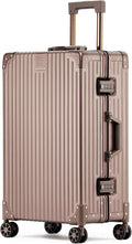 Metal All Aluminum Carry-on Luggage TSA Customs Lock Zipperless Silent Rotary by XZSP+AISU