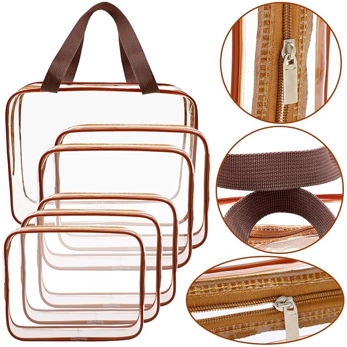APREUTY Clear Makeup Bags, TSA Approved 6Pcs Cosmetic Makeup Bags Set Clear PVC - Image 4