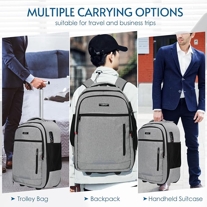 lychee Concealable Rolling Backpack-Adult Business Laptop Backpack - Image 4