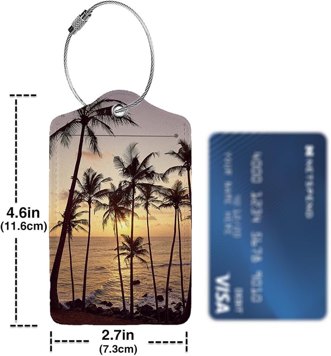 Sunset with Coconut Trees 2 Pack Luggage Tag - Image 4