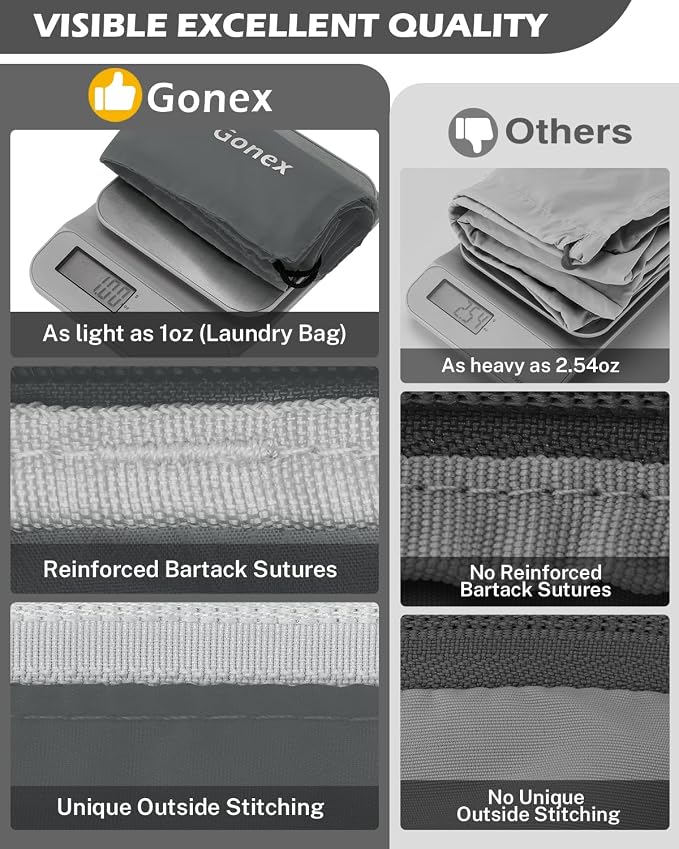 Compression Packing Cubes, Gonex Extensible Storage Mesh Bags Organizers - Image 6