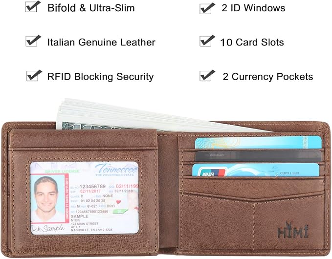 Wallet for Men-Genuine Leather RFID Blocking Bifold Stylish Wallet - Image 3