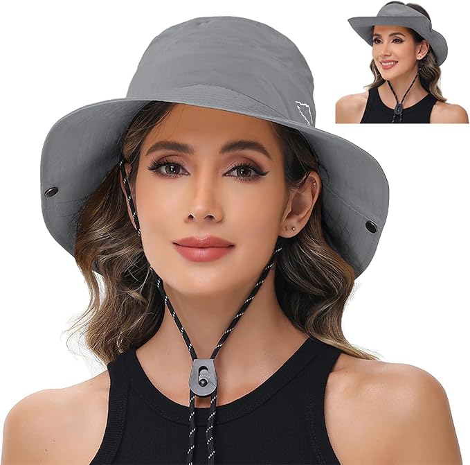 Sun Hats for Women Bucket Hat UV Protection Fishing Hat Wide Brim Safari Hats 2 by ZOORON