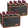 2 Pack 12 Bottle Wine Tote Bag, Insulated Thermal Padded Wine Carrier Tote by Foyego